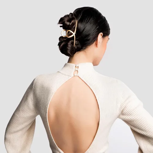 Miniatura 6 de The Hair Edit Pinza de pelo con forma de moño francés – Pinza de pelo elegante para mujer, elegante pinza de metal dorado, regalo ideal para mujer