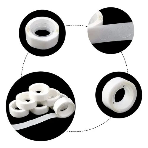Miniatura 3 de UPINS 3000 Piezas Puntos de Pegamento para Globos Cinta Adhesiva de Puntos Removible, 30 Rollos Calcomanías de Puntos de Doble Cara para Decoración