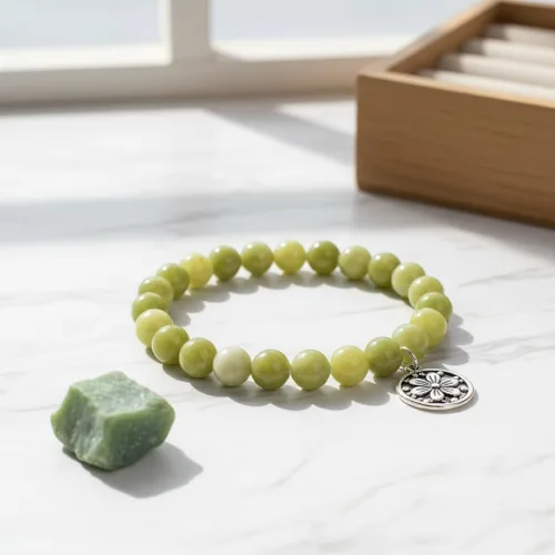 Miniatura 4 de Cuentas de jade verde de China de 10mm, cuentas sueltas redondas de piedra natural de 35 piezas para hacer joyas, collares, aretes, manualidades DIY