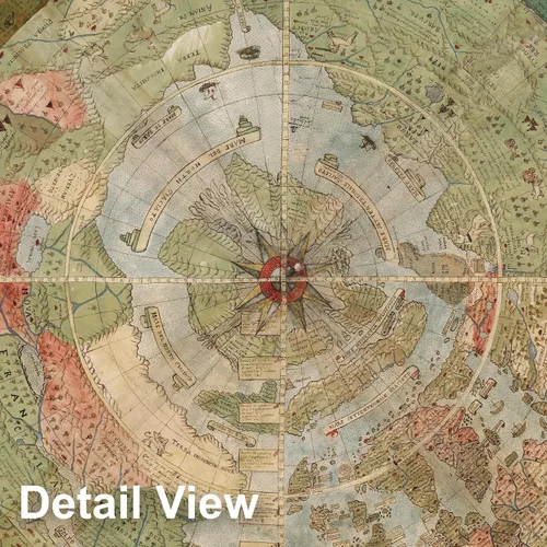 Miniatura 4 de Mapa histórico - Mapa del mundo, 1587, Urbano Monte - Arte de pared vintage - 24 x 24 pulgadas