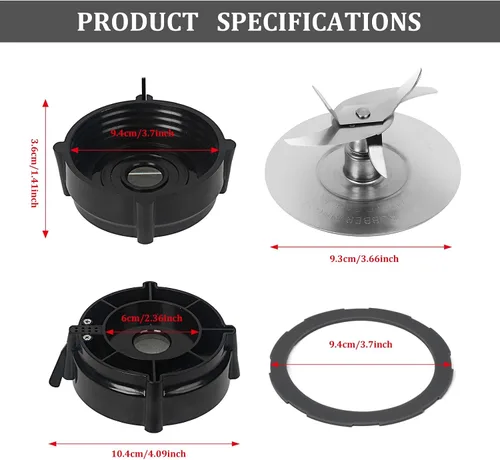 Miniatura 2 de Pro 1200 - Cuchilla de licuadora compatible con licuadoras Oster Pro 1200 con base de tarro inferior y junta tórica de goma para piezas de repuesto