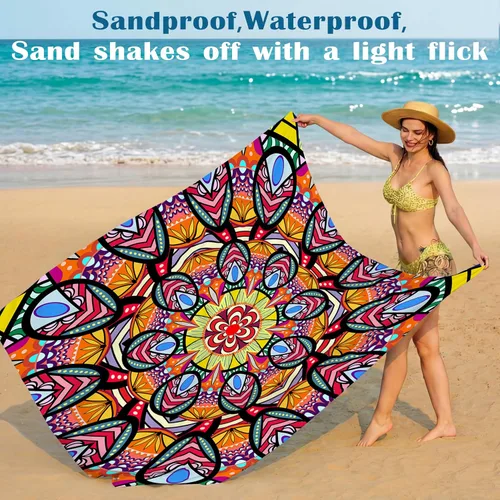 Miniatura 115 de Famstar Beach Blanket Oversized Extra Large 78"X81"/10'X9',Waterproof Sandproof Beach Blanket 2-8 Adults Lightweight Durable for Travel Camping