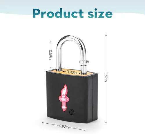 Miniatura 2 de Paquete de 4 cerraduras de equipaje cuadradas de neón aprobadas por la TSA con llave para maleta, mochila para portátil, accesorios de viaje