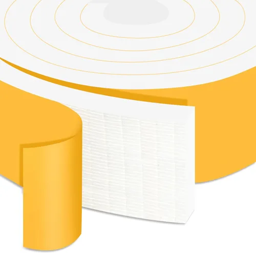 Miniatura 50 de Burlete Adhesivo Fuerte Resistente a la Intemperie, Burlete de Sellado de Puerta de Alta Densidad Resistente a la Intemperie para Puertas Blanco