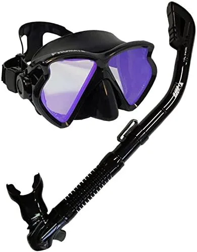 Máscara de buceo con lente de corrección de color, juego combinado de esnórquel
