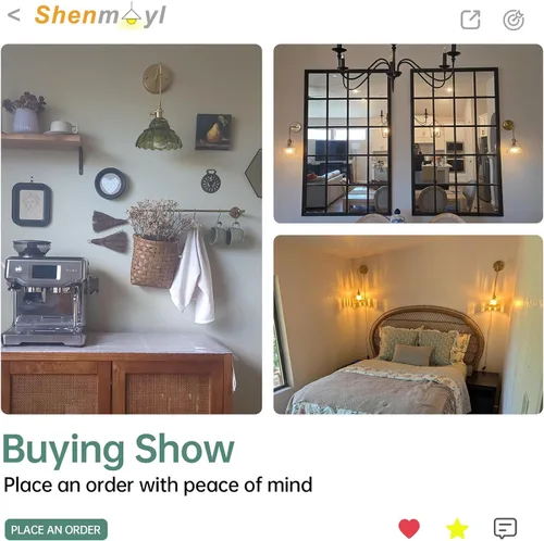 Miniatura 7 de Shenmoyl, aplique de pared que funciona con pilas con pantalla de vidrio de lirio de los valles blanco ajustable, cadena retro, lámpara de pared