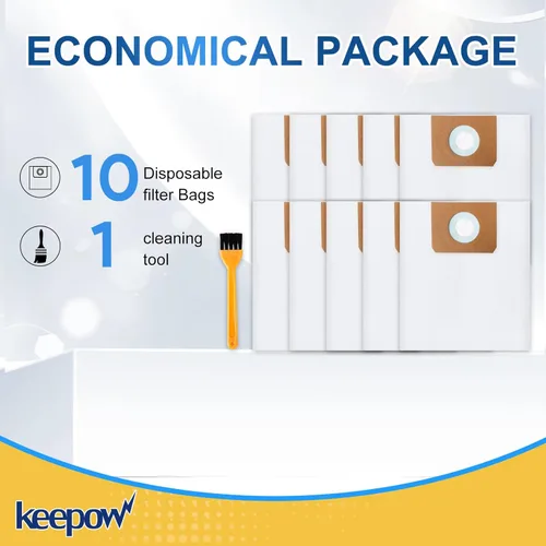 Miniatura 8 de KEEPOW Bolsas de vacío de 4 galones de repuesto compatibles con Vacmaster de 4 galones para aspiradora húmeda/seca VF408, VF408B, VF410P, parte #