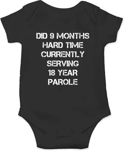 Miniatura 5 de CBTWear Hizo 9 meses de tiempo difícil, sirviendo 18 años de libertad condicional divertido lindo novedad bebé bebé mono de una pieza