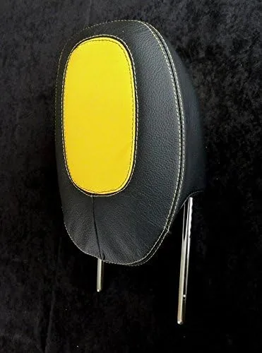 Miniatura 6 de RedlineGoods Fundas para reposacabezas compatibles con Chevrolet Camaro 2010-15. Hecho a medida, no universal. Cuero negro italiano genuino de alta
