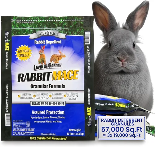 Miniatura 7 de Nature's Mace Gránulos de maza de conejo, 7 libras, repelente de conejo al aire libre, disuasorio de conejo para jardín, patio, repele conejos