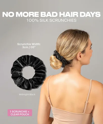Miniatura 2 de SUNDAYSILKS™ - Lujosos coleteros de seda de morera para mujeres y niñas Coleteros antideslizantes y sedosos para el cabello natural, rizado, fino