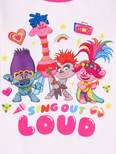 Miniatura 3 de Conjunto de pijama de franela para niña Trolls Sing Out Loud de 2 piezas