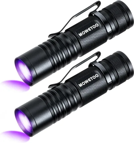 Miniatura 8 de Linterna UV de luz negra recargable, 395nm Mini lámpara de luz negra con zoom Woods, linternas ultravioleta USB portátiles pero potentes