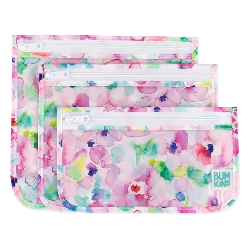 Miniatura 22 de Bumkins Bolsa de viaje, artículos de tocador, bebé, bolsa aprobada por la TSA, bolsa con cremallera, tamaño de cuarto de galón, lado transparente