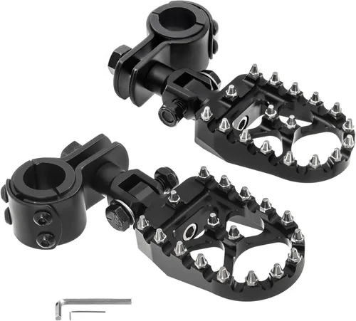 Miniatura 8 de Estriberas para motocicleta, pedales de estribera, estriberas de barra de carretera de 1.25 pulgadas, aptas para Harley Touring Honda, Kawasaki