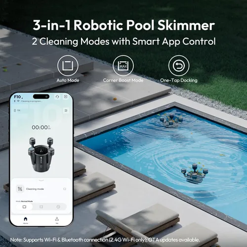 Miniatura 5 de BUBLUE F10 - Robot desnatador de superficie de piscina (actualización 2026), limpiador de piscina con control de aplicación, potente succión, filtro