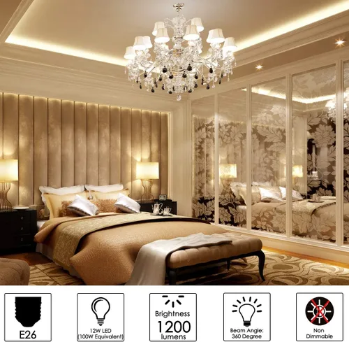 Miniatura 6 de Bombilla LED equivalente a 100 W, 1200 lúmenes, 5000 K, luz blanca fría, 12 W, bombilla LED súper brillante, base E26, no regulable, bombillas