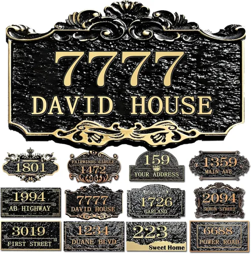 Miniatura 29 de Placa personalizada de dirección de casa, letrero de dirección de nombre de calle personalizado para números de casa, placa para buzón de garaje