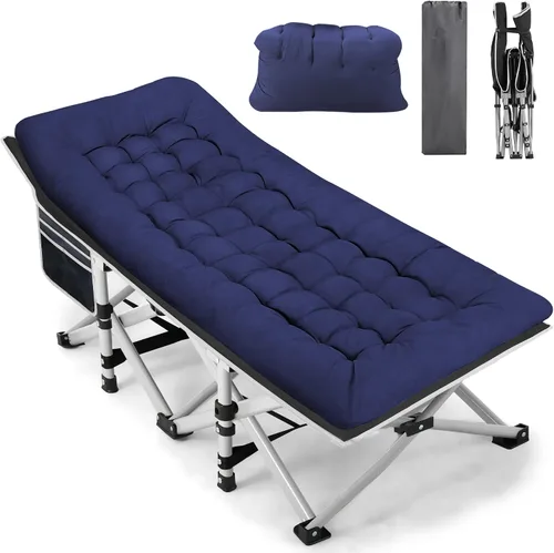 Miniatura 10 de Fragess - Cunas plegables de camping para adultos, cuna de 28" extra amplia con colchón removible, carga máxima de 600LBS, cunas para dormir