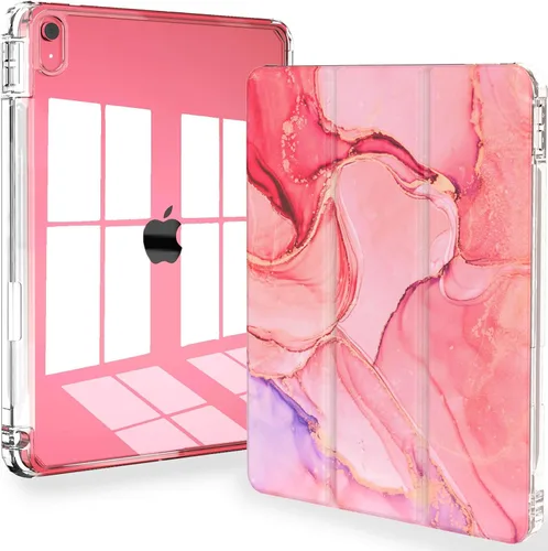 Miniatura 25 de Feams Funda para iPad (A16) 11ª generación de 11 pulgadas 2025, iPad de 10.9 pulgadas 2022, cubierta trasera transparente delgada de tres pliegues