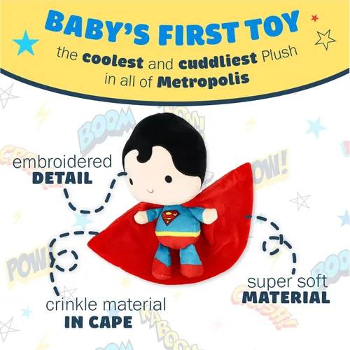 Miniatura 3 de Kids Preferred DC Comics Superman - Animal de peluche suave y abrazable para niños pequeños y niñas, regalo para niños, hombre de acero, 11.5