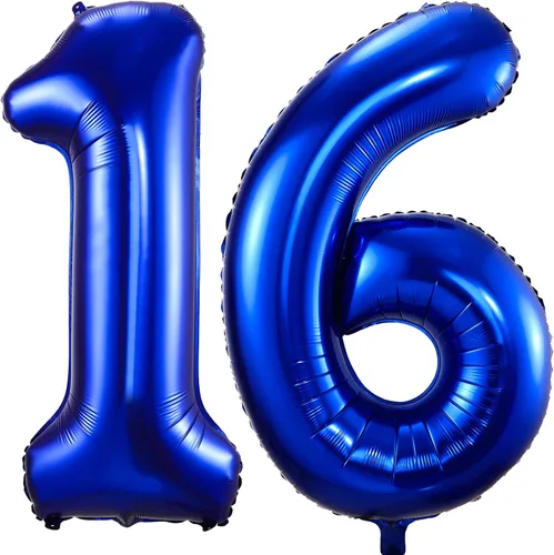 Miniatura 20 de Globos de color azul marino con el número 14, globos de cumpleaños de 40 pulgadas, color azul oscuro, globos de cumpleaños de 14 o 41 pulgadas, Azul