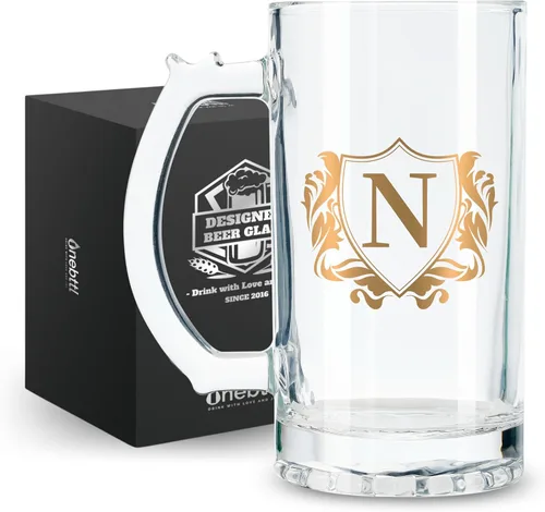 Miniatura 16 de Onebttl Regalos personalizados de cerveza para hombres amantes de la cerveza, taza de cerveza pesada de 17 onzas con asa para jefe como regalo