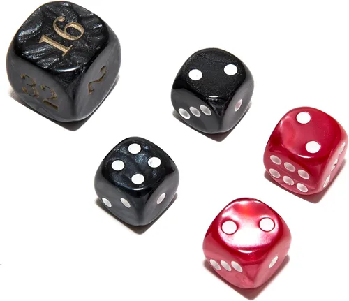 Miniatura 12 de Bello juegos Deluxe dados de imitación de mármol sets-black/, Azul, 5/8