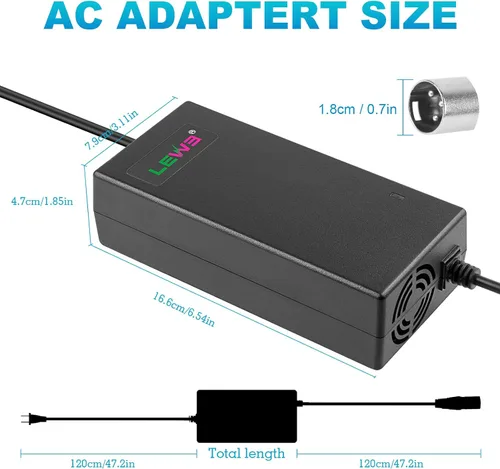Miniatura 3 de Cargador XLR macho de 29V 5A de 3 pines para batería de 24 V para movilidad del orgullo, silla eléctrica Jazzy, Lakematic, Golden Technologies