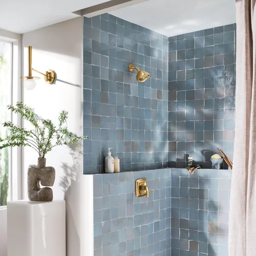 Miniatura 9 de Moen Voss T2692EPBG - Kit de moldura de ducha de rendimiento ecológico Posi-Temp de oro cepillado