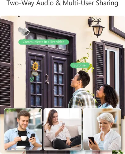 Miniatura 7 de Cámaras de seguridad Viigytek inalámbricas para exteriores magnéticas, WiFi 2.4G 2K alimentadas por batería, detección de movimiento de inteligencia