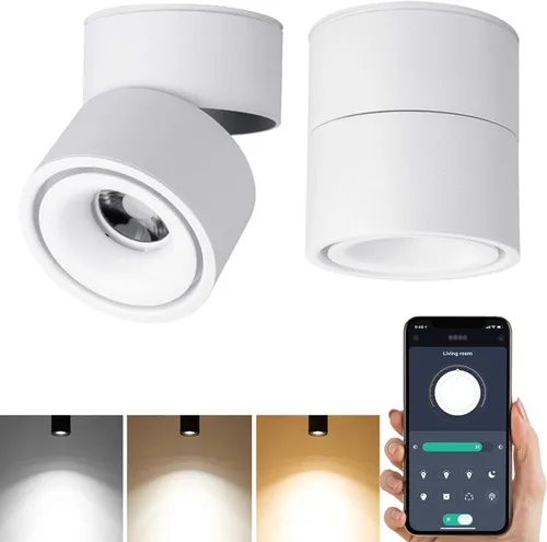 Miniatura 9 de Foco de techo LED regulable – 360° ajustable en superficie de atenuación de 12 W COB iluminación de techo interior Downlight de pared de aluminio