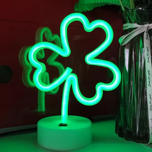 JYWJ Letreros de neón con base de soporte, luz de neón alimentada por USB o 3 pilas AA, decoración LED de pared de escritorio, varias fiestas,