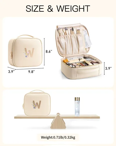 Miniatura 5 de Vlando Regalo para Mujeres,Bolsas de Maquillaje de Viaje para Mujeres,Regalos de Cumpleaños para Amigas, Ideas de Regalo de Cumpleaños Iniciales