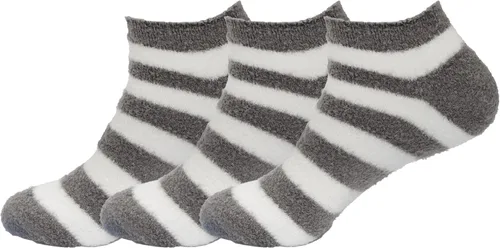 Miniatura 20 de BambooMN Calcetines de spa de nailon mullidos con infusión de aloe para mujer, talla 4-8, aguamarina, 3 pares