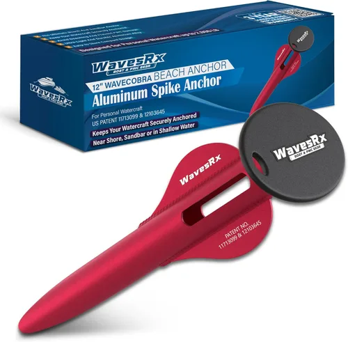 WAVESRX Patented Aluminum Spike Beach Anchor | Ultra-Light PWC, Jet Ski & Sand Anchor for Boat, Pontoon & Kayak Secure Anchoring Near Shore