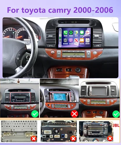 Miniatura 2 de 4G+64G Android Car Stereo Carplay para Toyota Camry 2000 2001 2002 2003 2004 2005 2006, Rimoody 9 pulgadas pantalla táctil radio de coche