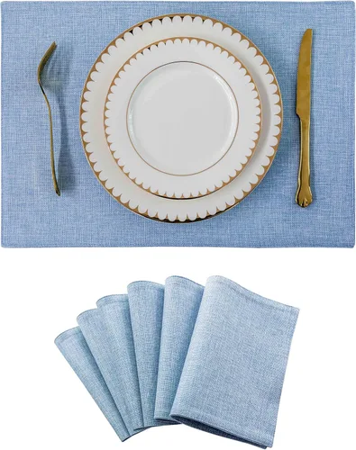 Miniatura 52 de Juego de 6 manteles individuales resistentes al calor para mesa de comedor y cocina de Home Brilliant, manteles individuales para mesa de comedor