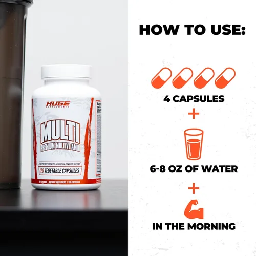 Miniatura 6 de Gran multivitamínico para hombres, fórmula todo en uno de alto rendimiento para atletas y culturismo, reposición de vitaminas y minerales, apoya