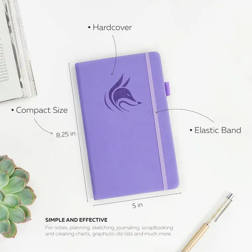 Miniatura 2 de Clever Fox Cuaderno con puntos, diario con páginas numeradas A5 5 x 8.25 pulgadas Lavanda