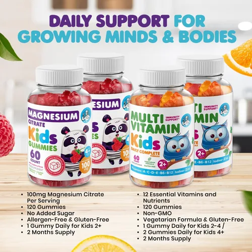 Miniatura 3 de DR. MORITZ Gomitas de magnesio para niños (60 unidades, 2 envases) y Gomitas multivitamínicas para niños (60 unidades, 2 envases) Paquete