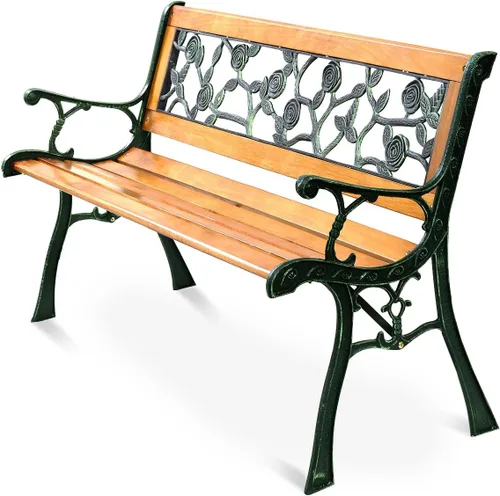 Miniatura 10 de S AFSTAR Banco de jardín, banco de pino con respaldo de tejido de diamante, capacidad de carga de 470 libras, banco de madera resistente a