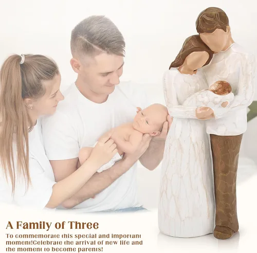 Miniatura 7 de Regalos para nuevos padres para parejas, regalos para nuevas madres para mujeres, una familia de tres figuras, regalo para mamá y papá por primera