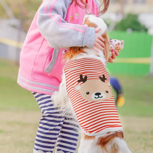 Miniatura 6 de Paquete de 4 camisetas sin mangas de verano para gatos y perros, suaves y transpirables, para perros y gatos pequeños y medianos