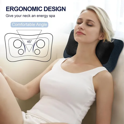 Miniatura 2 de Mo Cuishle Masajeador eléctrico Shiatsu de espalda con calor, potente amasamiento 3D para cuello, hombros, alivio del dolor de espalda baja, diseño