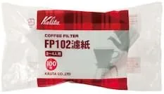 Kalita #17029 Filtro de café, filtro FP104, para 7 a 12 personas, 100 hojas, color blanco