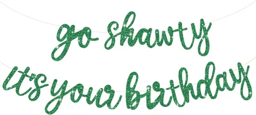 Miniatura 29 de BEISHIDA Cartel con texto en inglés «Go Shawty It's Your Birthday» con texto en inglés «No DIY Hip Hop» con tema de feliz cumpleaños, cartel de Rojo