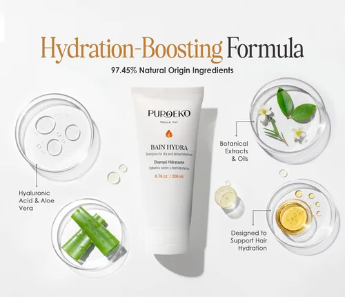 Miniatura 4 de Bain Hydra Champú Orgánico Hidratante para cabello seco con ligera hidratación Champús suaves para suavidad y brillo Champú hidratante de uso