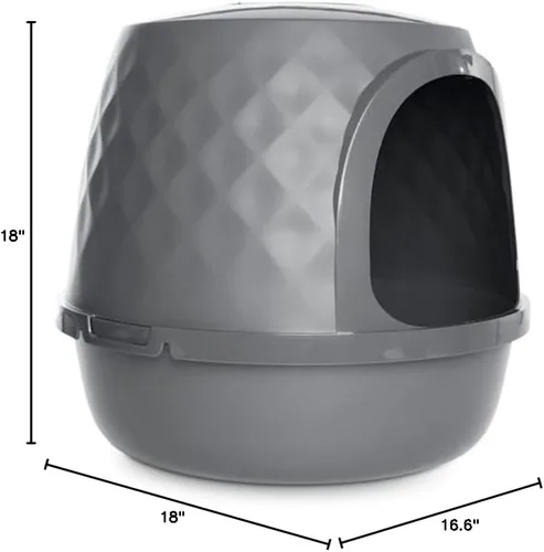 Miniatura 2 de So Phresh by Petco - Caja de arena geométrica para gatos, 17.5 pulgadas de largo x 17.5 pulgadas de ancho x 16 pulgadas de alto