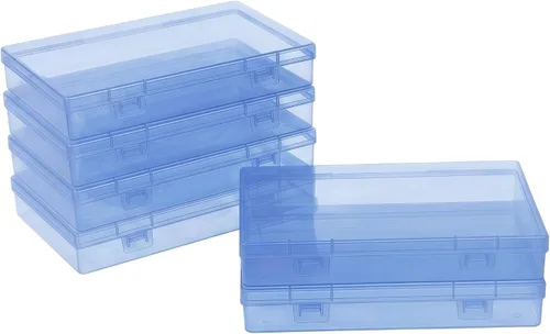 Miniatura 17 de LJY 100 contenedores rectangulares vacíos de plástico transparente con tapas con bisagras (2.2 x 1.6 x 0.8 pulgadas, transparente)